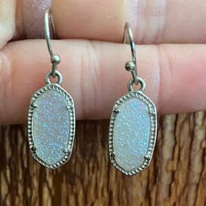 Kendra scott‎ Lee rhodium silver Earrings in Ivory druzy